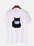 Masked seated cat T-shirt
