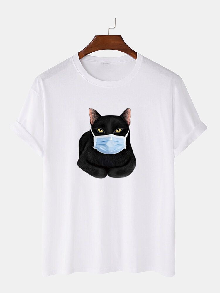 Masked seated cat T-shirt